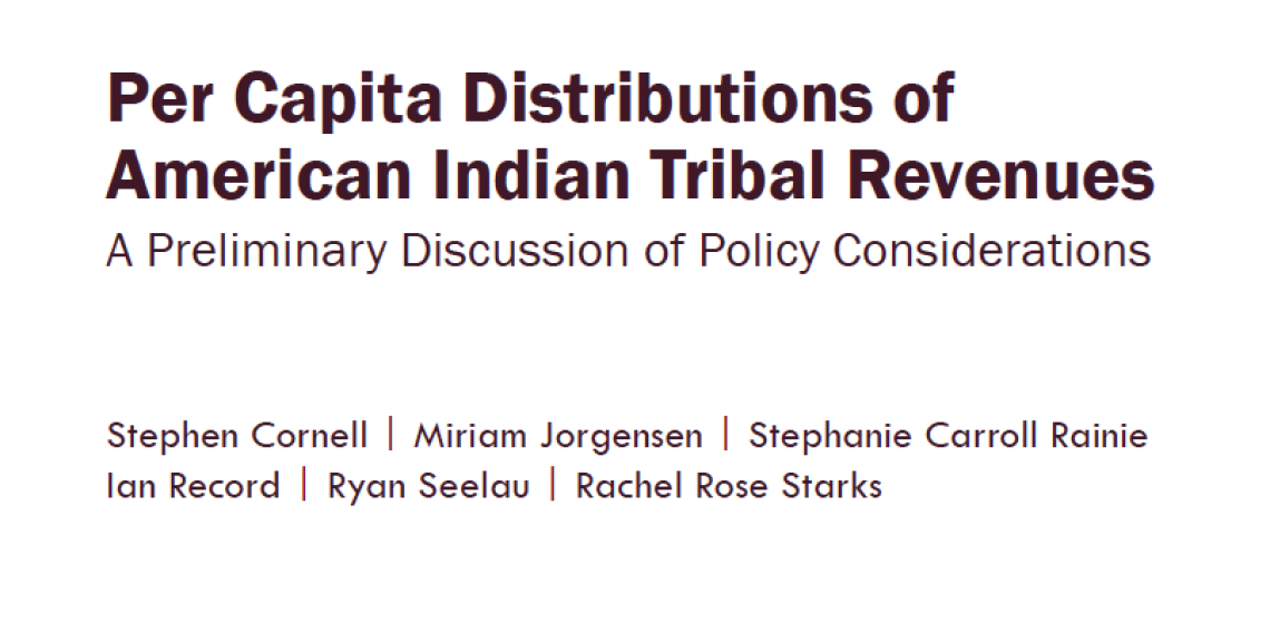 Per Capita Distributions of American Indian Tribal Revenues A